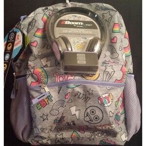 Star Point #BFF Backpack with Headphones Tech Ready School Or Travel Pack